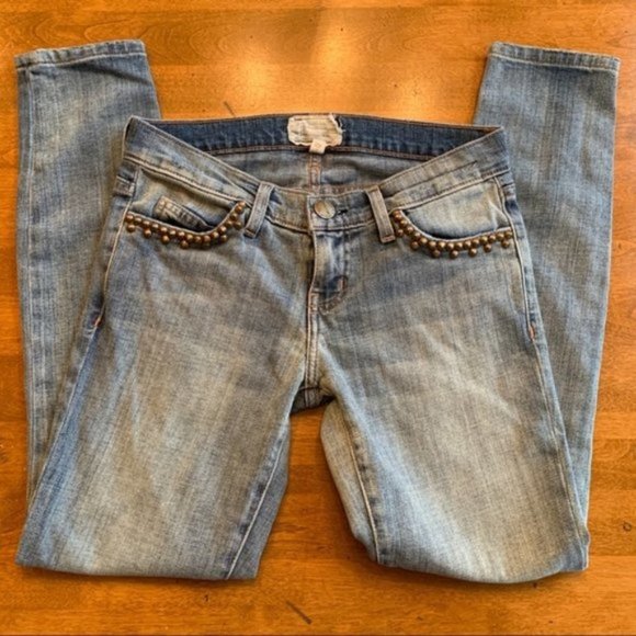 Anthro Current/Elliot Stiletto Stud Jeans. Size 25 - Picture 2 of 7